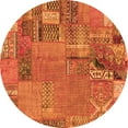 thumbnail image 1 of Ahgly Company Indoor Round Patchwork Orange Transitional Area Rugs, 5' Round, 1 of 4