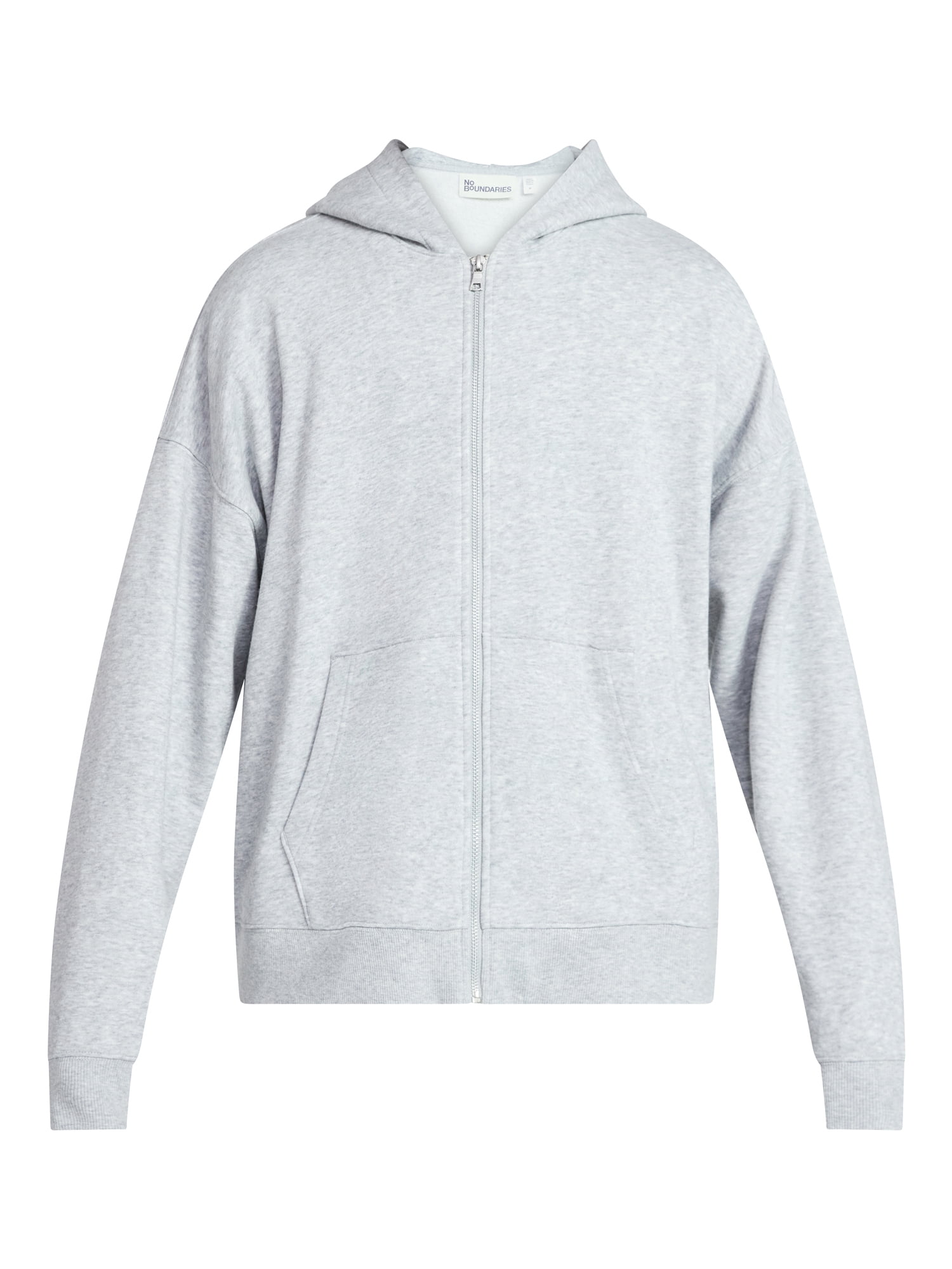 No Boundaries Zip Hoodie with Long Sleeves, Men's XS-4XLT