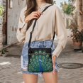 thumbnail image 5 of HELLHERO Peacock Shoulder Bag, Waterproof Crossbody Purse Lightweight Zipper Closure Satchel Bag for Dating Travel, 5 of 7