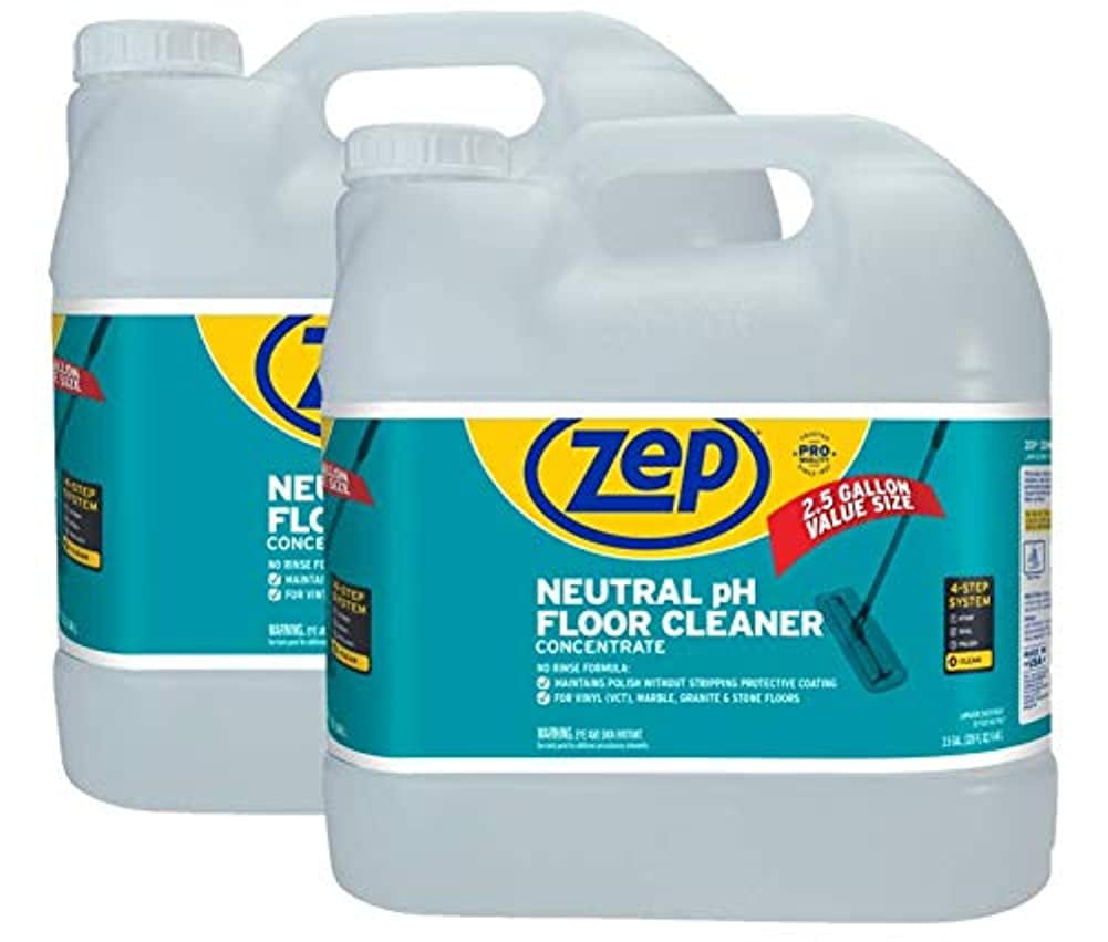Zep New Size Neutral pH Floor Cleaner 2.5 Gallon (Case of 2) ZUNEUT320 Concentrated Pro