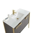 thumbnail image 4 of Fine Fixtures  Oakville Bathroom Vanity  with White Ceramic Sink Black Coal Oak - Satin Brass Hardware 42 Inch, 4 of 9