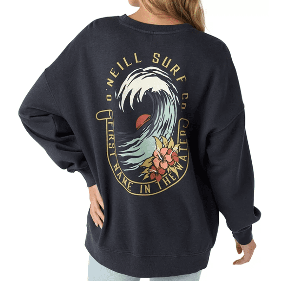 O'Neill Juniors' Oversized Crewneck Sweatshirt - Large