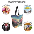 thumbnail image 7 of FORMRS Womens Canvas Tote Bag with Zipper Inner Pocket Shoulder Handbag, Colorful Road, 7 of 7
