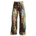 thumbnail image 4 of IDALL Wide Leg Jeans Woman High Waisted Jeans Women's Vintage Flower Print Casual Wide Leg Pants Barrel Jeans Women Boyfriend Jeans Yellow 1 4XL, 4 of 4