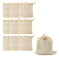 thumbnail image 3 of Bolsa de malla de algodón ecológica, 10 piezas de 16x16 cm, ideal para cosméticos y uso en casa o viajes, color beige., 3 of 6