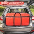 thumbnail image 2 of Zippered extra big storage bag travel, bed storage, university moving more and heavy type foldable transport bags (orange, 1 pack), 2 of 5