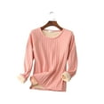 thumbnail image 6 of Wowcloth Woman's Fleece-Lined Thermal Shirt, Thickened Warm Snug-Fit Long Sleeve Round Neck Top for Fall Winter Daily Wear, 6 of 6