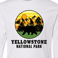 thumbnail image 4 of Inktastic Yellowstone National Park with Bear Mountains and Trees Cricle Long Sleeve Youth T-Shirt, 4 of 5