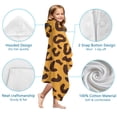 thumbnail image 7 of Yellow and Black Of Leopard Print Hooded Bath Towel，60"x35" for Ages 3 To 12 Kids, Quick Dry Lightweight Soft Microfiber Hood Beach Towel Cover Up for Kids, 7 of 7