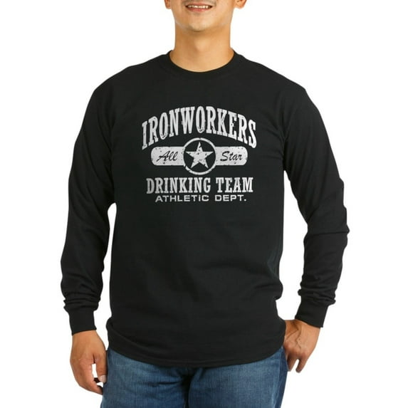 CafePress - Ironworkers Drinking Team - Long Sleeve Dark T-Shirt