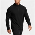thumbnail image 5 of Men Fall Clothes,Athletic Shirts for Men Solid Color Long Sleeve 1/4 Zip Stretchy Sport T-Shirts with Thumb Hole Casual Gym Workout Top, 5 of 7