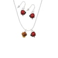 thumbnail image 2 of Delight Jewelry Resin Mini Vanilla Cupcake with Chocolate Frosting Red Lucky Ladybug Necklace and Dangle Earrings Set, 2 of 6