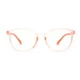 thumbnail image 2 of Kid Girls Colorful Round Horn Rim Blue Light Filter Computer Glasses Orange, 2 of 4