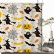 thumbnail image 4 of Juegos de cortinas de ducha para baño, 72 x 72 pulgadas, diseño de hojas verdes otoñales, cortina de ducha de poliéster con rejilla, decoración de baño de temporada festiva con 12 ganchos, 4 of 5