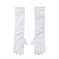 thumbnail image 1 of 1 par de boda Guantes de niña de flores Guantes largos de satén decorados para la fiesta de bodas - Tamaño M (blanco), 1 of 6