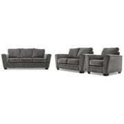 Roslin Sofa, Loveseat and Chair Set - Charcoal
