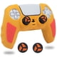 thumbnail image 1 of Para controlador PS5 Funda de goma protectora de silicona antideslizante con agarre de piel bonita, naranja y rojo, 1 of 5