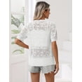 thumbnail image 6 of Zeagoo Women's Short Sleeve Summer Cardigan V-Neck Button up Lightweight Hollow Out Sweater Cardigans Shrug, 6 of 6