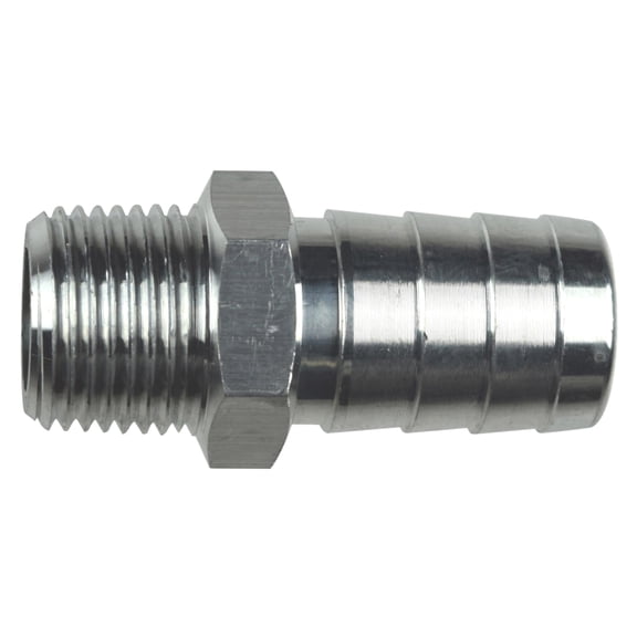 ICT Billet Straight 3/8" NPT Pipe to 5/8" .625" Hose Barb Fitting Bare Aluminum National Pipe Thread Connector Fluid or Air Designed & Manufactured in the USA AN840-10-06A