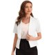 thumbnail image 1 of Cárdigan informal con cuello chal y parte delantera abierta para mujer, chaqueta de traje de oficina de trabajo de manga corta Beige XL, 1 of 5
