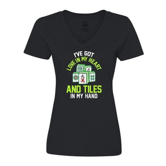 Inktastic Mahjong Idea Women's V-Neck T-Shirt