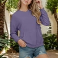 thumbnail image 2 of SUXIAN Oversized Hoodie Girls Long Sleeve with Pocket Drop Shoulder for Teen Cute Loose Fit Comfortable Purple 7-8 Years, 2 of 5