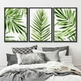 thumbnail image 2 of IDEA4WALL Framed Canvas Print Wall Art Set of 3 Green Tropical Palm Leaf Prints, Watercolor Botanical Art Prints, Large Modern Wall Art, Minimalist Artwork for Home Decor - Black 16"x24"x3, 2 of 5