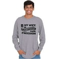 thumbnail image 4 of US Army Logo Wife Defending Freedom Men's Big & Tall Long Sleeve Graphic Tee Brisco Brands 3X, 4 of 5