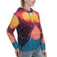 thumbnail image 2 of KLL Neon Sunset Cyberpunk Cityscape for Womens Pullover Hoodie with Pocket Hooded Long Sleeve Shirts Sweatshirt for Women-X-Large, 2 of 7