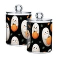thumbnail image 2 of White Specters Hug Pumpkins Leaves Halloween Translucent Plastic Cans Storage Canisters with Lid Set of 4, 2 of 7