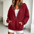 thumbnail image 2 of NominalSnug Half Zip Hoodies for Women Casual Long Sleeve Hooded Sweatshirts Fashion Fall Winter Comfy Top, 2 of 8