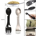 thumbnail image 3 of Outdoor Survival Tools 5 In 1 Camping Multi-Functional EDC Practical Kit Fork Knife Spoon Bottle/Can Opener Black, 3 of 5