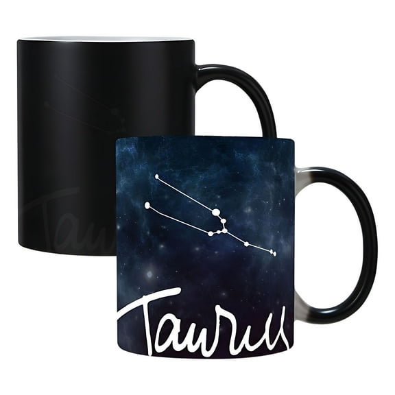 12 Zodiac Constellation Color-Changing Ceramic Mug, Heat-Activated Design for Coffee Tea Enthusiasts, Dishwasher Safe