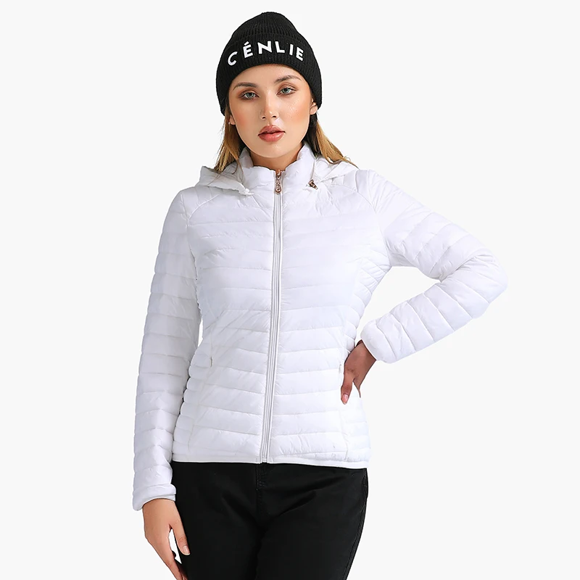 Vestes Matelassées Ultralégères d'Hiver pour Femmes Parka Courte Chaude pour Extérieur