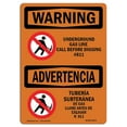 thumbnail image 1 of SignMission OS-WS-A-1824-L-12872 18 x 24 in. OSHA Warning Sign - Underground Gas Line Call No.811 Bilingual, 1 of 1