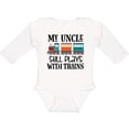 thumbnail image 3 of Inktastic My Uncle Still Plays with Trains Boys or Girls Long Sleeve Baby Bodysuit, 3 of 5