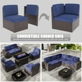 thumbnail image 5 of Outdoor Patio Furniture Set 6 Pieces Sectional Conversation Sofa Set Brown Rattan Sofa Set with Coffee Table, 5 of 7