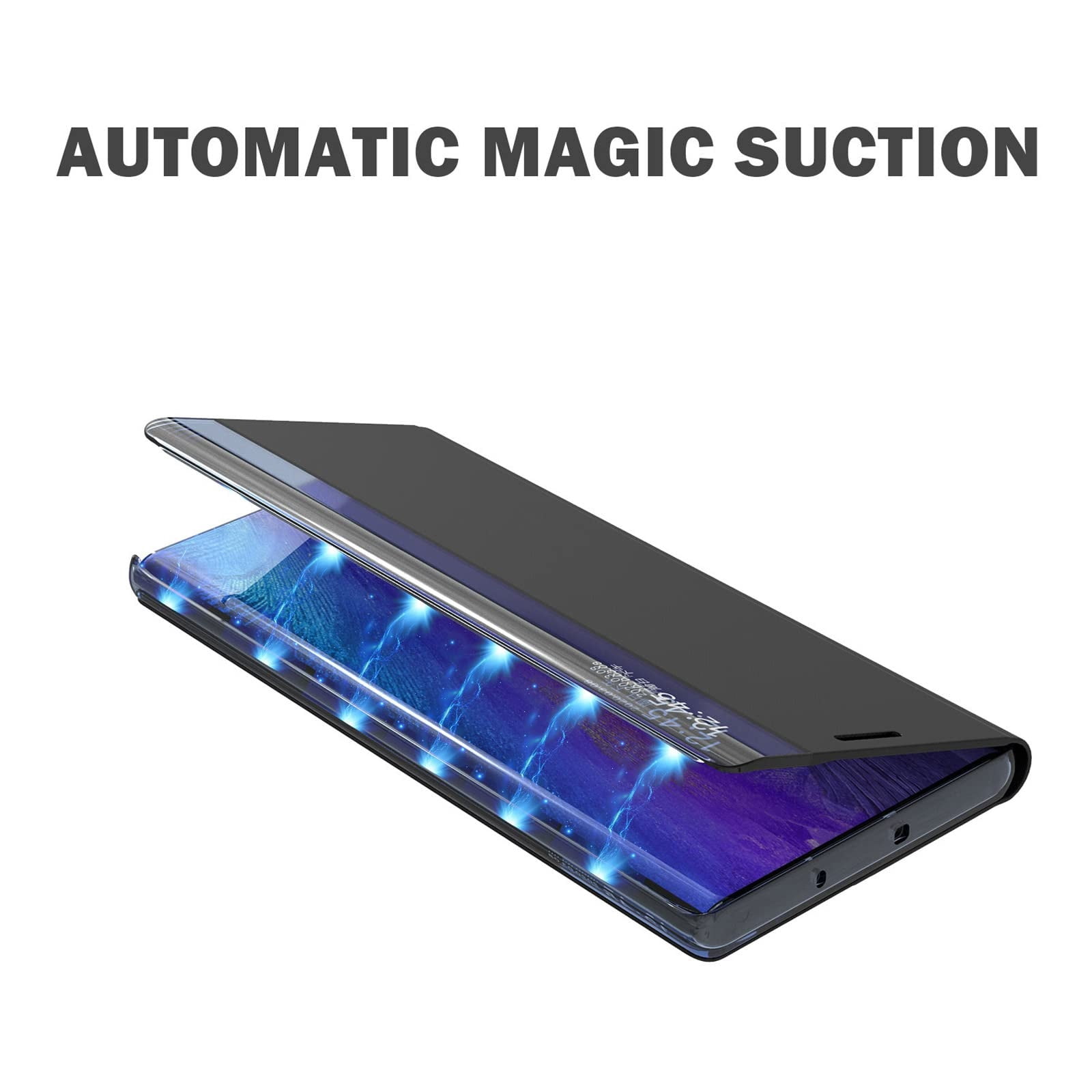 Phone Case for Samsung Galaxy S23/S23 Ultra/S23 Plus, Leather Cover with Kickstand, Window View Function and Smart Hibernation Flip, Shockproof Protective Cover