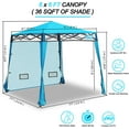 thumbnail image 5 of Compact Pop Up Canopy Tent, Collapsible Instant Shelter, Portable Sports Cabana, With Built-in Weight Bags, 8 x 8 ft Base / 6 x 6 ft Top for Camping,Hiking,Fishing,Family Outings (Mosaic Blue), 5 of 11
