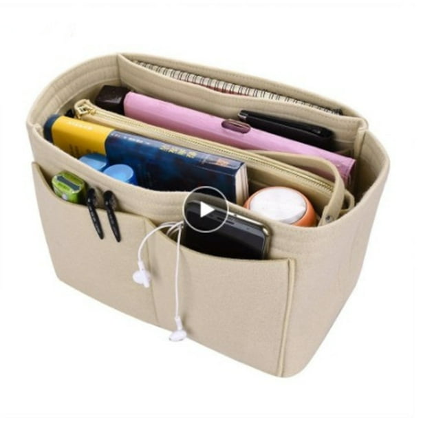 Felt Purse Insert Organizer with Various Pockets,Bag in Bag Clutch Bag