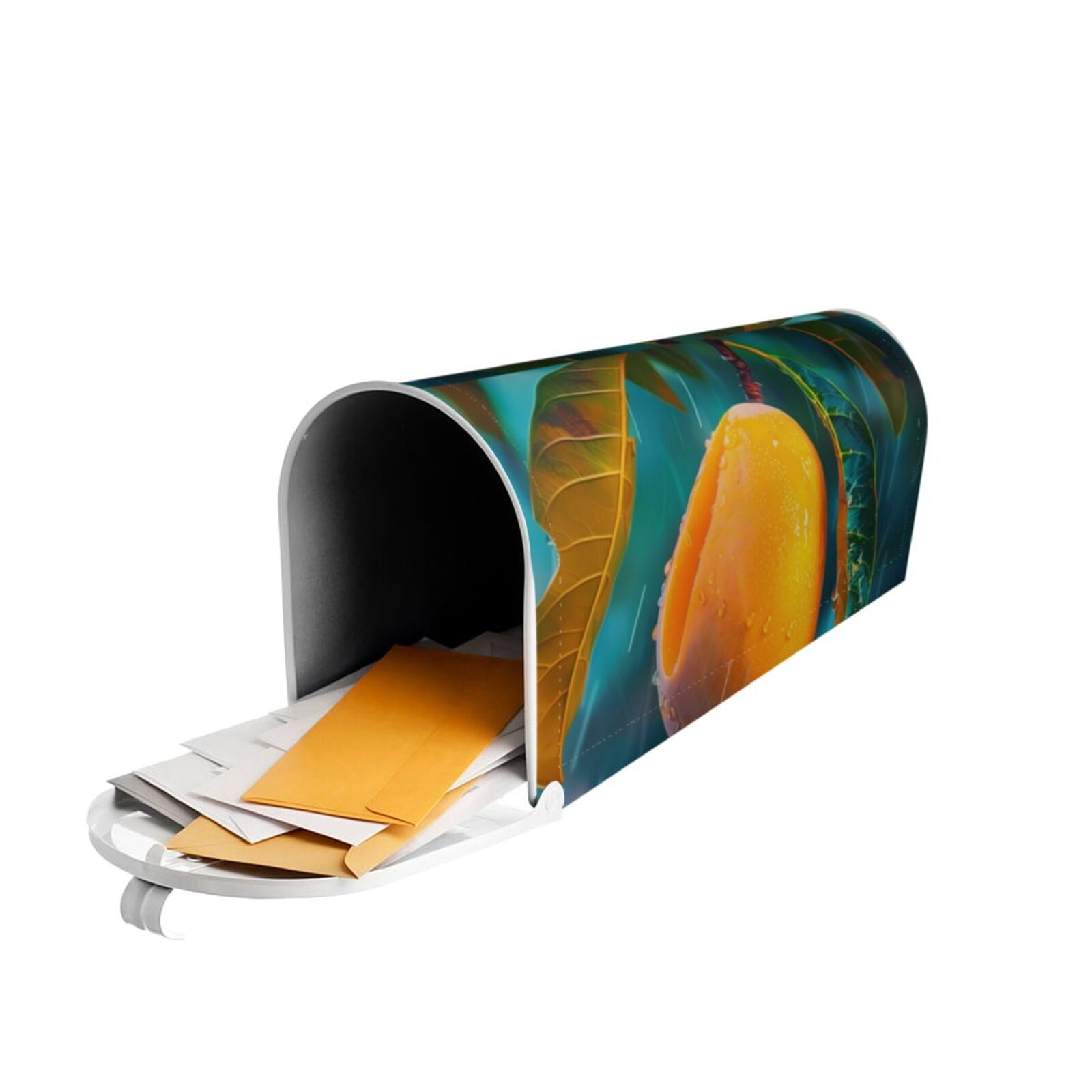 Rateoe Mango In The Rain Printed Mailbox Covers - Easy to Install Fall, Winter, Spring, Summer Mailbox Cover - Weather and UV-Resistant Mailbox Decor - Mailbox Magnetic Covers-25.5x21 in