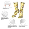thumbnail image 3 of Xecao Garden Honeybee Gnomes Print Fashion No Heel Casual Crew Socks Cushioned Breathable for Men Women - Moisture wicking,Not easy to fade Suitable for daily, 3 of 7