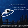 thumbnail image 2 of Gem Stone King 10K White Gold Round White Topaz and Black Diamond Ring for Women (0.39 Cttw, Round 3.5MM, Gemstone November Birthstone, Size 7), 2 of 6