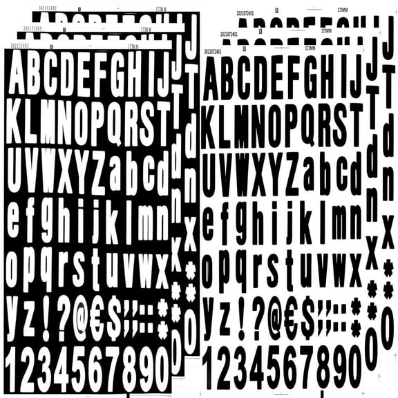 6 Sheets Self Adhesive Vinyl Letters Numbers Kit, Alphabet letter Stickers Waterproof Script Pantry Labels Stickers Decals for Mailbox, Signs, Window, Door, Cars, Business, Address Number, 2 Colors