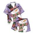 thumbnail image 5 of Wyzesi Womens Robes Ladies' Christmas Printed Silk Satin Short Sleeve Button Sleepwear Set, 5 of 5