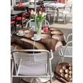 thumbnail image 4 of Outdoor Tablecloth with Umbrella Hole and Zipper, Baseball Round Table Cloth 54 Inch Waterproof Tablecloth, Farmhouse Retro Sport Theme Brown Wooden Grain Picnic Table Cover for Patio Camping, 4 of 7