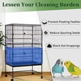 thumbnail image 4 of Loetky Bird Cage Cover Seed Catcher Skirt, Adjustable Nylon Mesh Net Cover for Parrot & African Grey Cages, Machine Washable, 4 of 5