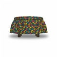 thumbnail image 4 of Geometric Ottoman Cover, Colorful Cubes Repetition, 2 Piece Slipcover Set with Ruffle Skirt for Square Round Cube Footstool Decorative Home Accent, Standard Size, Multicolor, by Ambesonne, 4 of 5