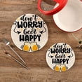 thumbnail image 2 of SKYSONIC Funny Be Happy Quotes Pot Holders Trivets, 2 Pcs Heat Resistant Trivets,Motivational Sayings Cotton Thread Weave Mats for Hot Pads Pans Pot Bowl Teapot for Kitchen Decor, 2 of 7