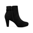 thumbnail image 3 of BLISSFUL STEP Women's Block Heel Platform Ankle Boots Black 9, 3 of 7